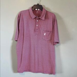 Men's Striped Polo Shirt - Red Johnnie O polo shirt L